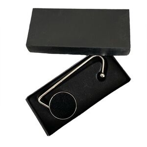 Bag Holder Purse Table Hanger Hook Black Velvet Silver